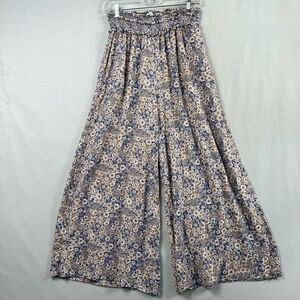 Patrons of Peace Wide Leg Pants Women Large Smocked Waist Floral Cottage Core